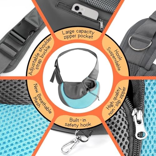 YUDODO Pet Sling Carrier for 5-9 lbs Small Dogs Cat Puppy Crossbody Carrier - Image 4
