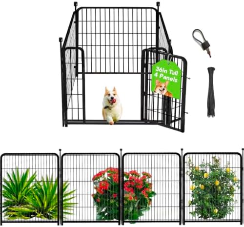 Getlay Dog Playpen 36inch 4 Panels, Puppy Playpen Indoors, Dog Fences Outdoor by Getlaygardenfence