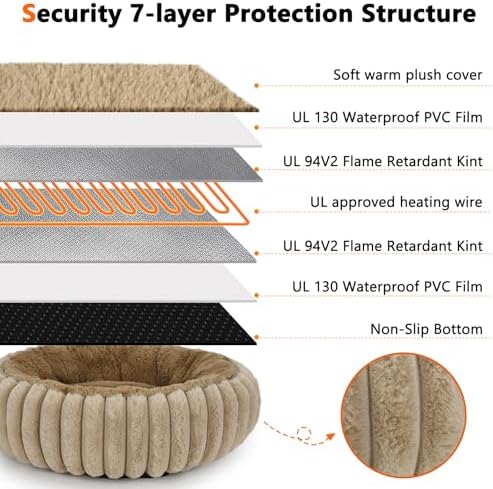 INVENHO Heated Cat Beds for Indoor Cats and Small Dogs, Removable Waterproof - Image 6