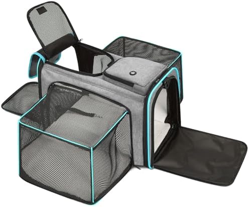 Pet Carrier, Large Soft Sided Expandable Travel Carrier by Handor