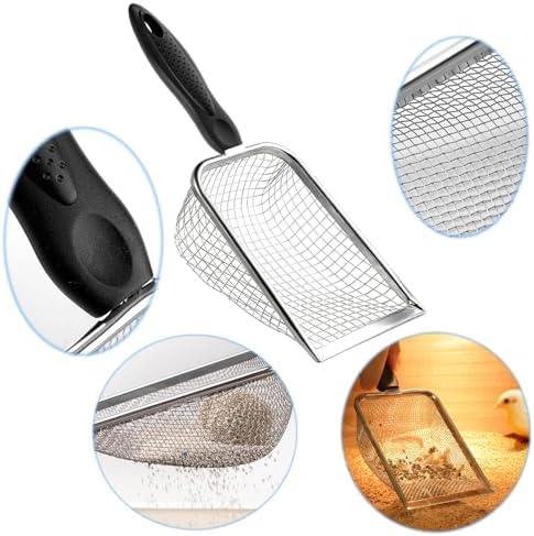 Cat Litter Scoop, Stainless Steel Cats Sturdy Mesh Scooper Kitty Metal Scooper - Image 4