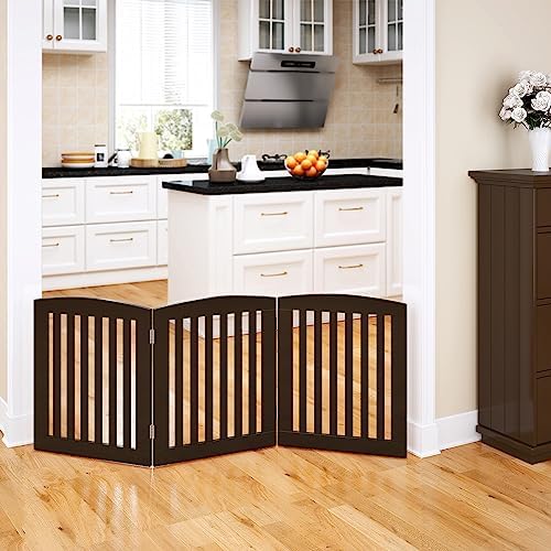 PAWLAND Wooden Freestanding Foldable Pet Gate by PAWLANDPetSupplies