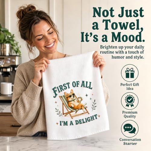Corgi Kitchen Towel, Cute Dog Hand Towel, Funny Dog Lover Gift - Image 5
