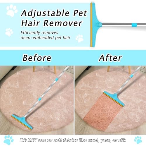 Carpet Rake for Pet Hair Removal Tool, Dog Cat Hair Remover for Furniture - Image 6