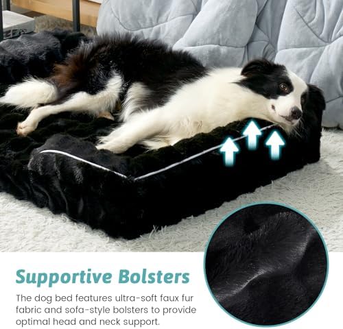 COZY KISS Faux Fur Orthopedic Extra Large Dog Bed, XXL 48x35 inch - Image 4