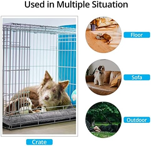 Dog Crate Pad Washable Dog Bed for Crate Medium Cozy Mat 36-Inch Gray - Image 3