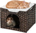 SETVSON Cat Beds Indoor Kitten House, Handwoven PE Rattan Cave by SETVSON