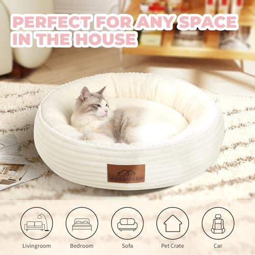 Zerbuger 23in Cream Round Dog Bed Sofa - Image 5