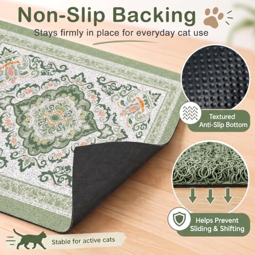 Unicorn Catcher 40"x30" Cat Litter Mat Non-Slip Washable Litter Box Mat - Image 3