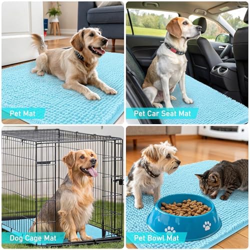 OLANLY Dog Door Mat for Muddy Paws 32x20, Super Absorbent Chenille Mud Mat - Image 7
