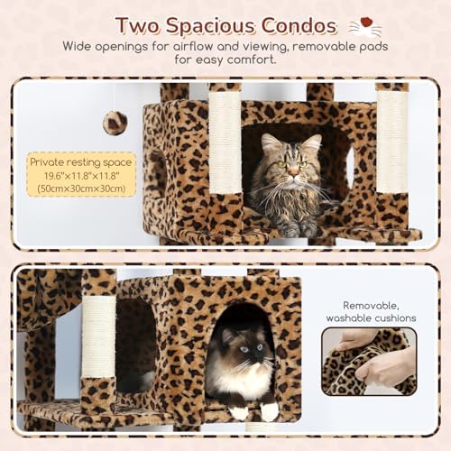 Globlazer 74in Leopard Heavy Duty Cat Tree Tower - Image 3