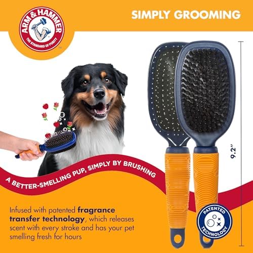 Arm & Hammer Deodorizing Pin & Bristle Dog Brush, Apple & Rose Scent - Image 2