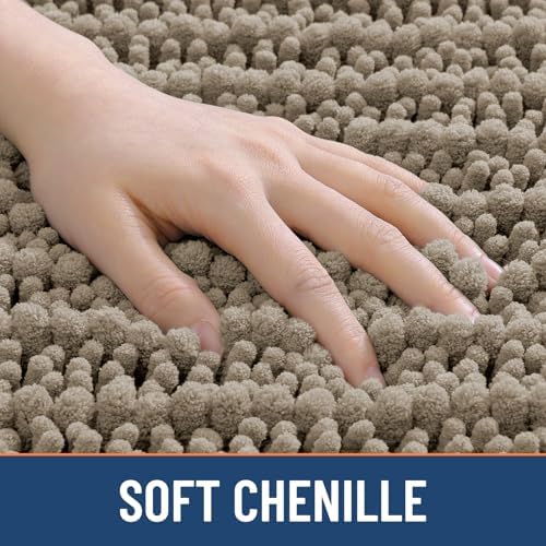 Smiry Bathroom Rugs 59X24, Extra Soft Rubber Backing Chenille Bath Mats - Image 4