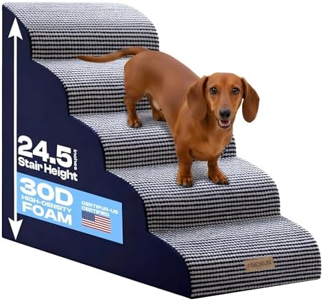Miorun Dog Stairs for High Beds, 24.5" Foam Pet Ramp Step for Small Dogs by Miorun
