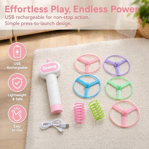Cat Toy Disc Launcher, Rechargeable Interactive Cat Fetch Toy - Image 3