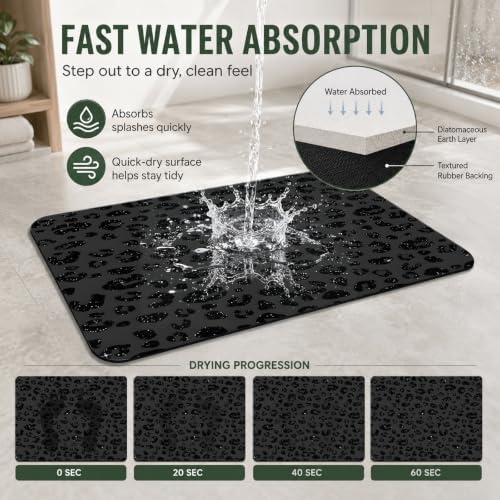 Natural Diatomaceous Earth Bath Mat, Ultra Thin Quick Dry Floor Rug - Image 4