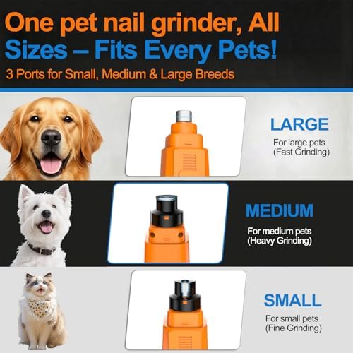 Upgraded +50% Power Dog Nail Grinder, Whisper Quiet Pet Nail Trimmer - Image 3