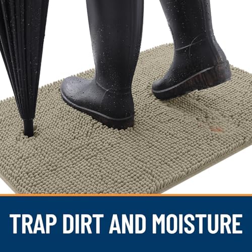 OLANLY Dog Door Mat for Muddy Paws 34x21, Super Absorbent Chenille Mud Mat - Image 2