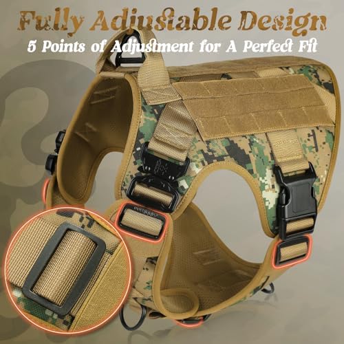 rabbitgoo Tactical Dog Harness for Medium, Heavy Duty Military No Pull Vest - Image 6