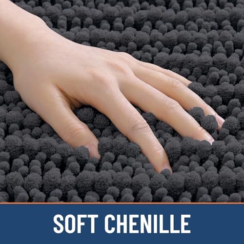 Smiry Bathroom Rugs 34X21, Extra Soft Rubber Backing Chenille Bath Mats - Image 4