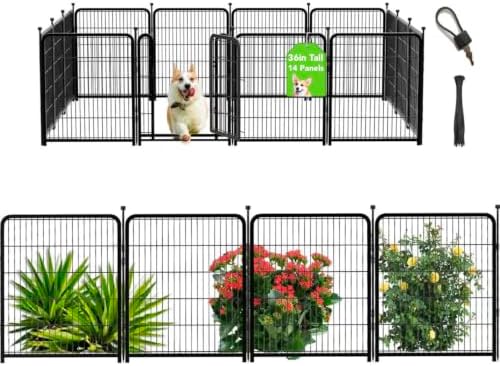 Getlay Dog Playpen 36 Inch 14 Panels, Dog Play Pen Indoors, Garden Fence by Getlaygardenfence