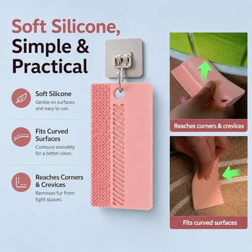 2 Pack Reusable Pet Hair Remover and Fabric Lint Scraper Set - Image 5