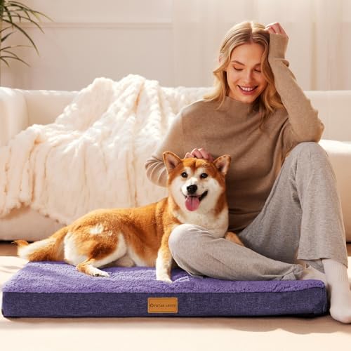 Patas Lague Orthopedic Large Dog Bed Washable Pet Sofa Mat 48''X30''Purple - Image 2