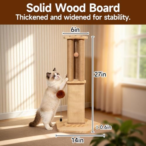 Cat Scratching Post for Indoor Cats, Kitten sisal Scratch Post for Cute Small - Image 2