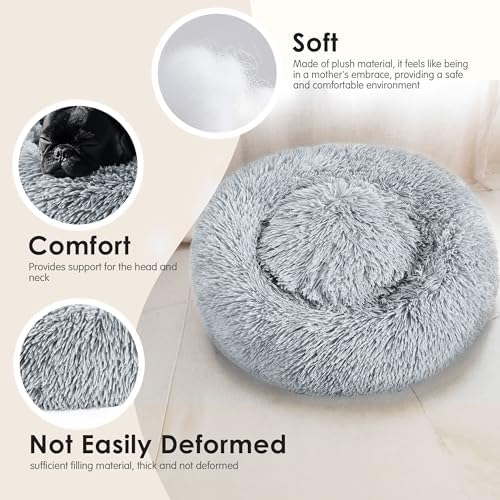 Dogs Bed for Small Dogs, Anti-Anxiety Washable Round Bed - Image 5