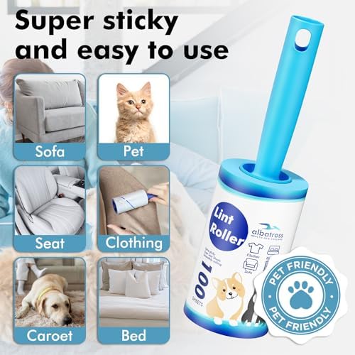 600 Sheets Lint Rollers for Pet Hair Extra Sticky, 3 Handles, 6 Rollers - Image 5