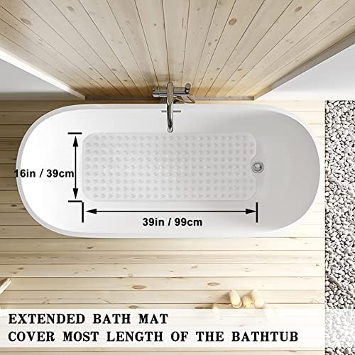 Bathtub and Shower Mats, Extra Long Non-Slip Bath Tub Mat 39 x 16 Inch - Image 4