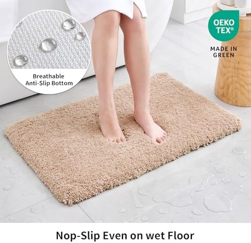 Disolla Beige Bathroom Runner Rug 24x70, Plush Extra Large Bath Mat - Image 3