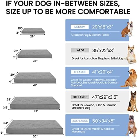 Jumbo Dog Bed for Large Dogs, Orthopedic Memory Foam Pet Bed, Washable Dog - Image 6