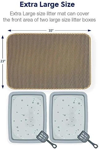 WePet Cat Litter Mat, Kitty Litter Trapping Mat, Honeycomb Double Layer Mats - Image 3
