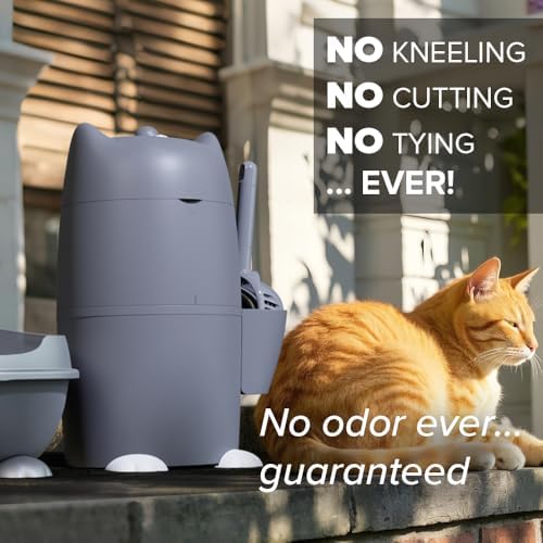 Red Rocket Pets Cat Litter Trash Can Kitty Twister Plus Pack Grey, 12x Refills - Image 4