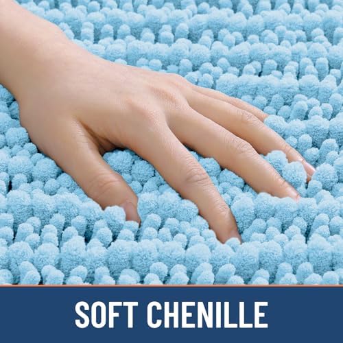 Smiry Bathroom Rugs 30X20, Extra Soft Rubber Backing Chenille Bath Mats - Image 4