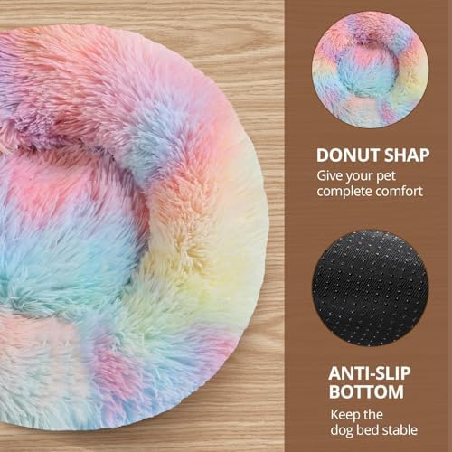 JOLLYVOGUE Calming Dog Beds Large Sized Dog, 36in Donut Washable Large Pet Bed - Image 3