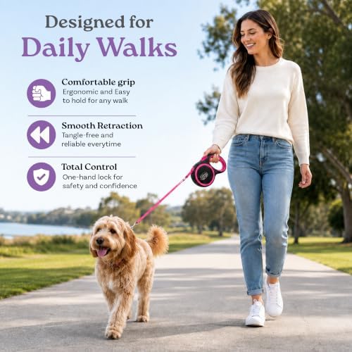 Retractable Dog Leash, 44 LBS /16FT Long, Small & Medium Dogs - Image 3