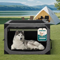 Zikopomi 30 Inch Portable Soft Foldable Dog Crate Dark Grey by ZIKOPOMI