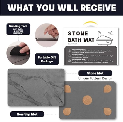 Stone Bath Mat Diatomaceous Earth Shower Mat - Image 6