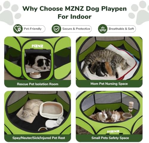 Dog Cat Small Animal Puppy Playpen Crate, Whole Green - Image 3