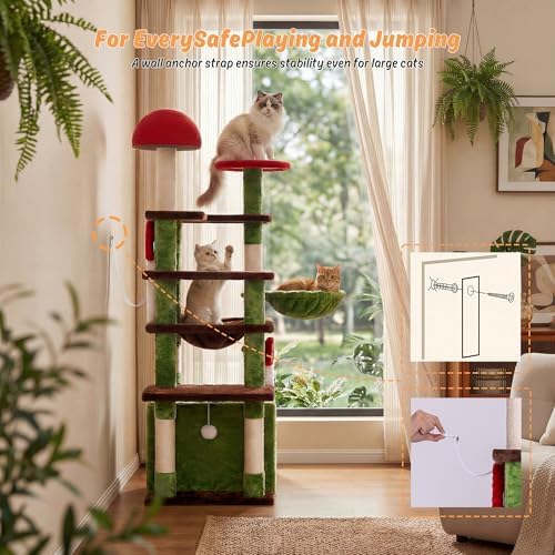 IRONCK 58" Cute Mushroom Cat Tree - Image 6