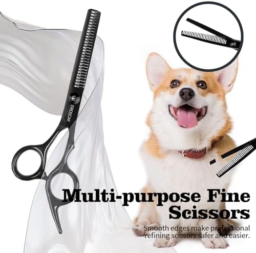 Professional Dog Grooming Scissors, 28 Teeth Thinning Shears, Safety Round Tip - Image 6