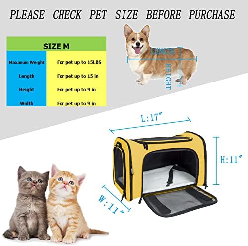 Soft Sided Carrier for Small Medium Cats Dogs, TSA Airline Approved Collapsible - Image 4