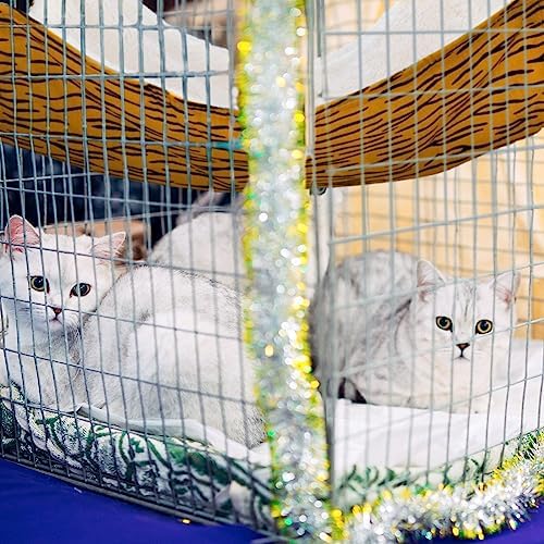 Jetec 2 Pack Cat Hammock for Cage, Zebra and Cat Paw Print - Image 2