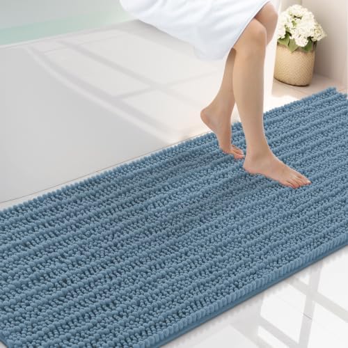 Smiry Bathroom Rugs 70X24, Extra Soft Rubber Backing Chenille Bath Mats by Smiry