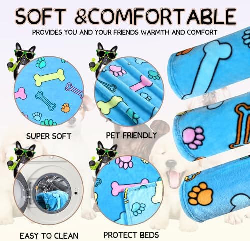 Rezutan Blanket for Large Dogs & Cats Soft Reversible Cute Paw 40"x31" - Image 4