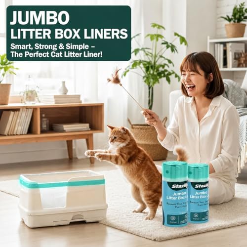 50 Count Jumbo Litter Box Liners, 39x22 Inches – Extra Thick, Heavy Duty - Image 6