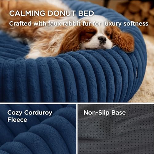 Bedsure ComfyFleece® Donut Dog Beds Large Sized Dog - Image 3