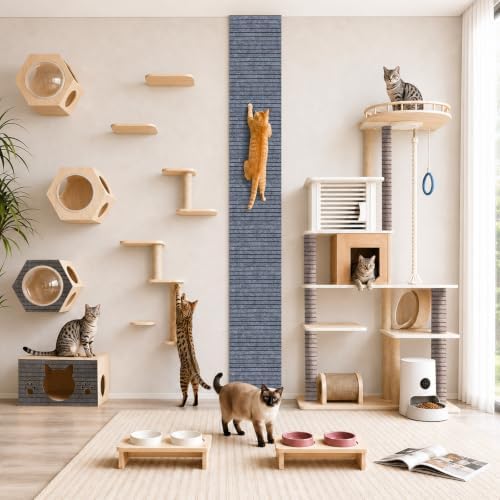 SEPAZON Cat Scratch Furniture Protector, Adhesive Climbing Carpet Mat - Image 4